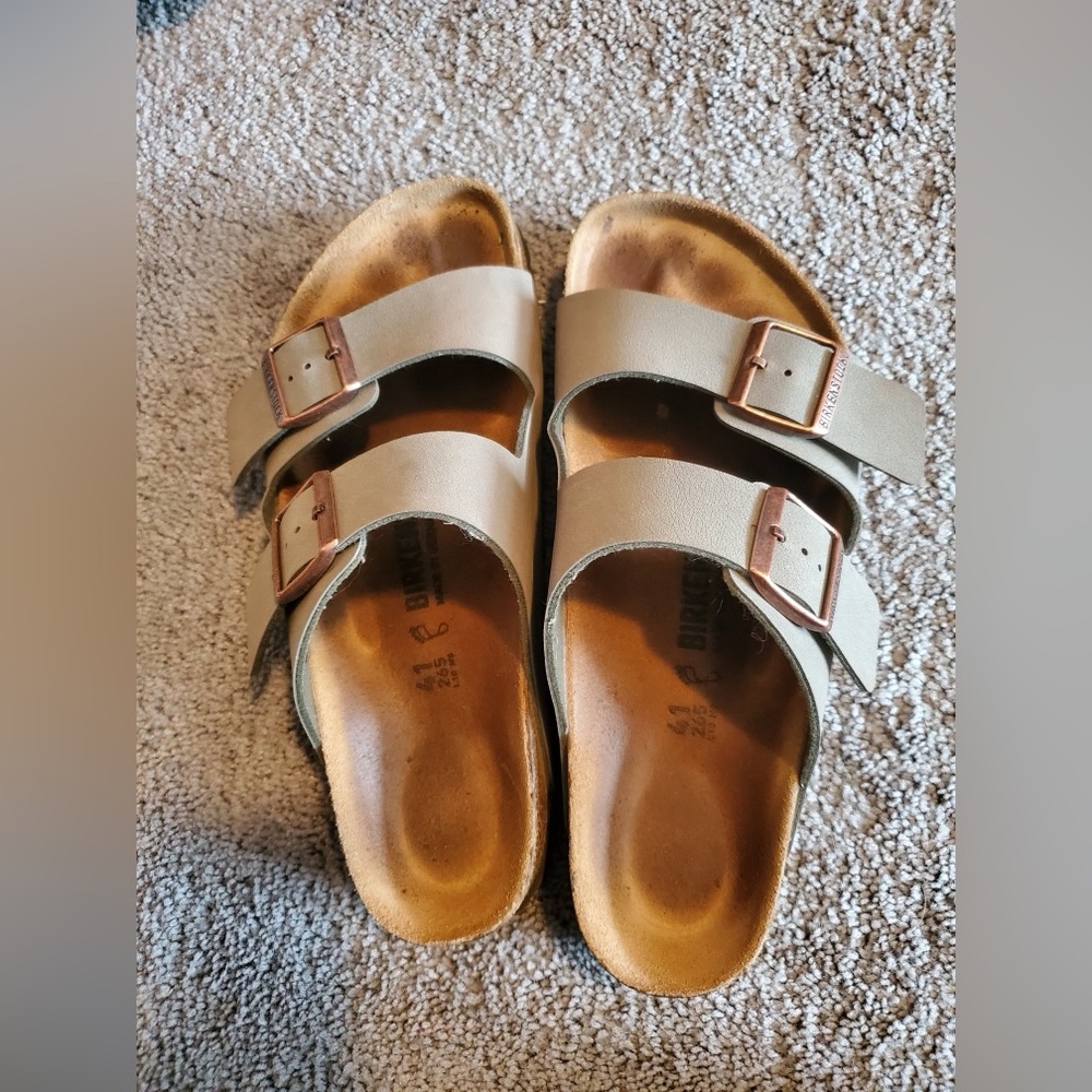 Birkenstock Arizona sandals in taupe